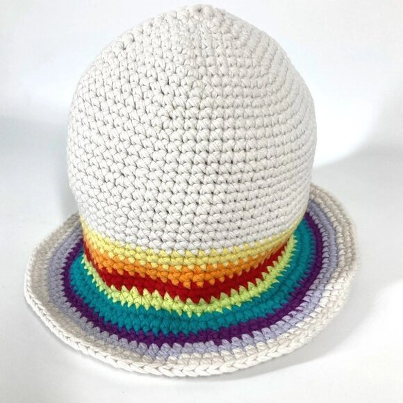 LOEWE knit Rainbow logo hat bucket hat bob hat cotton Multicolore/White main image 9